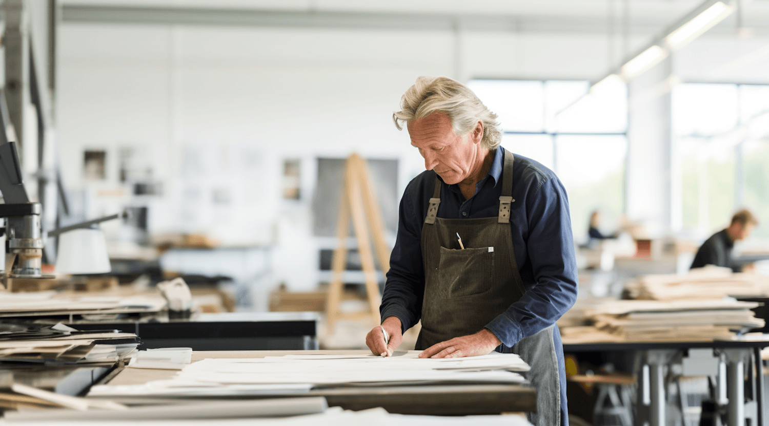 Handwerker bei der Vorbereitung von Tapezierarbeiten